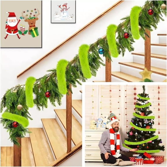 HCBY Red Green Holiday Ribbon, 59 Inch Long 2 Inch Wide, DIY Gift Wrap Bow, Christmas Tree Ornament Craft