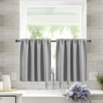 thumbnail image 1 of HCBY 2‑Pack Solid gray Rod Pocket Short Blackout Curtains, Thermal Insulated Light‑Blocking Window Drapes, Small Privacy Curtains For Kitchen Bedroom Bathroom Basement, 1 of 6