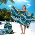 thumbnail image 1 of HCBY 2‑in‑1 Microfiber Beach Towel Drawstring Backpack,Ocean Turtle Digital Print Pool Towel,Absorbent Quick‑Dry Beach Bag,Portable Multi‑Purpose Towel Bag For Swimming Camping Outdoor Use, 1 of 9