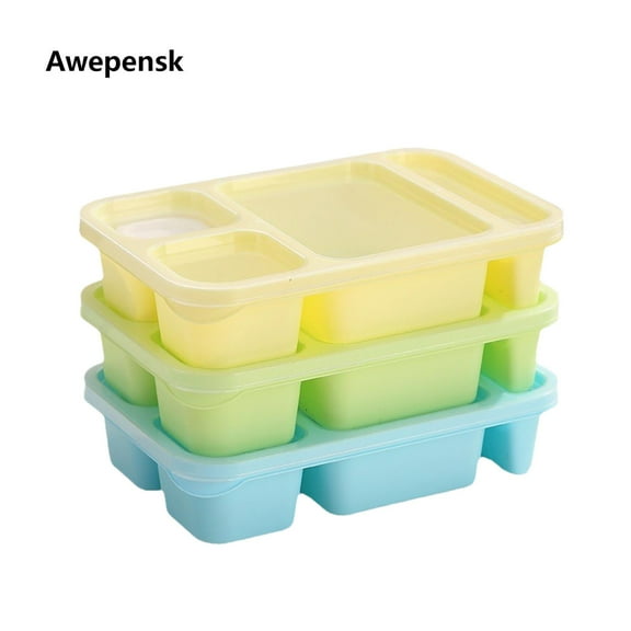 Awepensk 3-Pack Bento Lunch Box 3-Compartment Lunch Boxes Stackable Ready Parties Divided Food Storage Containers for Work Travel Parties