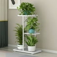 thumbnail image 1 of HCBY 3 Tier Iron Plants Stand, Multi Layer Concise Planter Holders Flower Display Stands, Corner Tiered Plants Rack, Space Saving For Home Living Room Garden Decorative, White 16"x8.6"x22.6", 1 of 6
