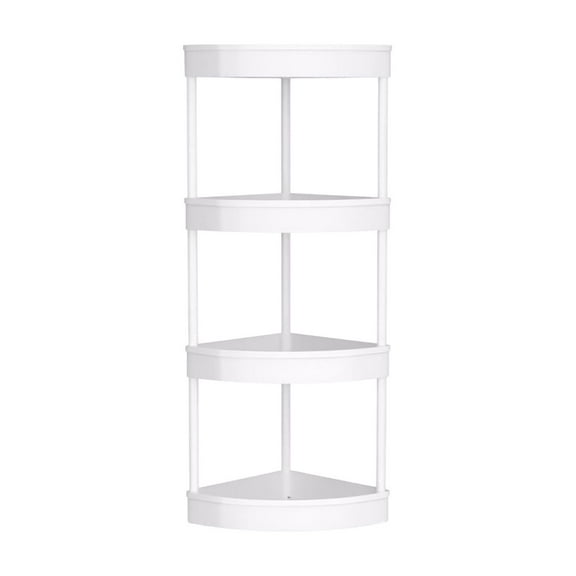 HCBY 3 Tier Triangular Bathroom Shelf Freestanding Storage Rack for Narrow Space Toilet Kitchen