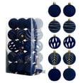 thumbnail image 1 of HCBY 30Pcs Navy Blue Velvet Christmas Balls Bulk 2.36 Inch Flocked Christmas Tree Ornaments Shatterproof Plastic Balls for Christmas Tree Decoration Hanging Ornaments, 1 of 9