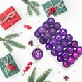 thumbnail image 1 of HCBY 36Pcs Solid Electroplated Christmas Ball For Xmas Tree Festives Stylish Holidays Home Decorations Gift idea(Purple,2.36"), 1 of 8