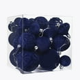 thumbnail image 1 of HCBY 36pcs Dark Blue Velvet Christmas Ball Ornaments, Burgundy Painted Xmas Tree Decorations, Shatterproof Special-shaped Xmas Ornaments Set with 5 Styles in 3 Sizes(Small Medium Large), 1 of 2