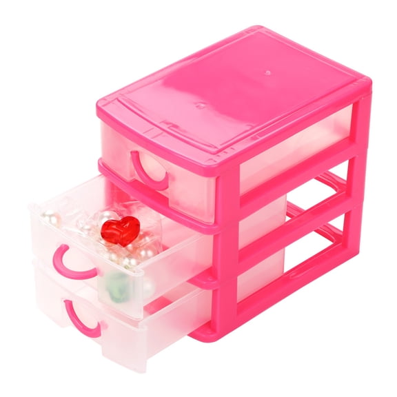 HCBY 4-Tier Mini Plastic Drawer Organizer, Desktop Storage Box, Transparent Small Container for Jewelry & Sundries