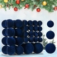 thumbnail image 1 of HCBY 46Pcs Velvet Flocked Christmas Ball Ornaments, Shatterproof Plastic Balls for Xmas Tree, Wreath, Garland & Holiday Decorations Gift idea(Blue), 1 of 8