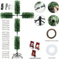 thumbnail image 1 of HCBY 5.9 Ft Christmas Cross Foldable Tree with 6Ft Long Lights String and a White Silk Scarf, Pre-Lit Artificial Christmas Outdoor Staked Twinkling Green B, 1 of 6