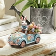 thumbnail image 1 of HCBY Acrylic Easter Bunny and Egg Decoration - Hollow Design Tabletop Centerpiece with Base, Hand-Painted Holiday Decor for Home & Office, 1 of 5