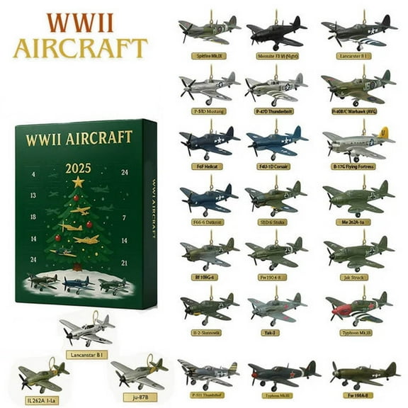HCBY Aircraft Advent Calendar 2025 — 24 Mini Warbirds To Unbox, 24-Day Christmas Advent Countdown Calendar With 24 Unique Historically Significant Miniature Aircraft Gifts For Airplane Lovers