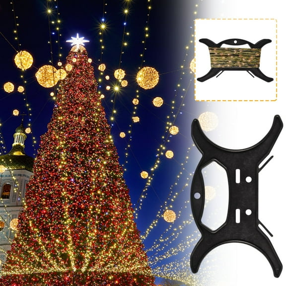 HCBY All-in-One Cord Winder and Organizer - Multi-Purpose Storage Reel for Holiday Lights, Extension Cords, Ropes and (Black,7.9"x4.5")