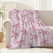 HCBY Bowknot Soft Fleece Throw Blanket Plush Fuzzy Cute Flannel Blanket for Sofa Couch for Sofa Couch Boys Girls Teens Kawaii All Season Princess Style (39"X27")