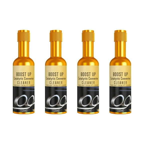 HCBY Catalytic Converter Cleaner, 4 Pcs Auto Parts Engine Auto Parts Engine Cleaner Exhaust System Pipe Carbon Removal Cleaners Treatment Additive Oil for Gas and Car (120 ml)
