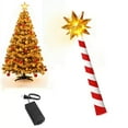 thumbnail image 1 of HCBY Christmas Magic Wand Light Controller - Remote Control for Tree Lights with Glowing Star & Festive Striped Design, Handheld Holiday Decor (Yellow,9.8"), 1 of 9