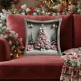 thumbnail image 1 of HCBY Christmas Pillow Covers, Soft Cozy Snowman Santa Pillowcases, Romantic Holiday Decor(Pink A,17.7"x17.7"), 1 of 6