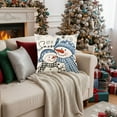thumbnail image 1 of HCBY Christmas Pillow Covers for Xmas Decorative Pillowcase Winter Holiday Throw Cushion Case for Home Christmas Decor (Snowman Xmas Tree) Gift idea (Blue#2,17.7"x17.7"), 1 of 6