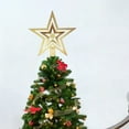 thumbnail image 1 of HCBY Christmas Tree Topper Gold Star with Glitter, Xmas Treetop Decoration 5 Point Star Ornament for Santa Theme Holiday Decor 10cm/4", 1 of 6