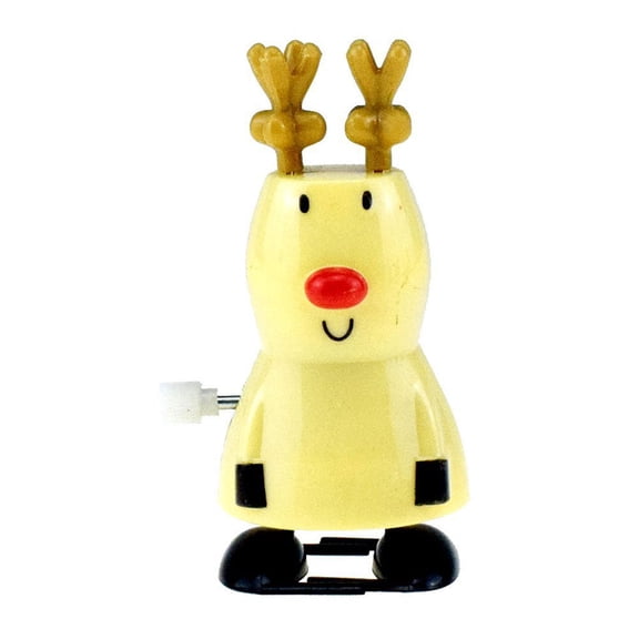 HCBY Christmas Wind Up Toys, Clockwork Jumping Toys, Funny Dancing Santa Snowman Penguin Reindeer, ABS Material Educational Toy, Holiday Party Decoration Gift Idea (Yellow reindeer, 2.5")