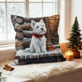 thumbnail image 1 of HCBY Christmas Winter Maltese Decorative Throw Pillow Covers, Dog Terrier Decorative Throw Pillows, Snowflake Porch Outdoor Pillowcase, Sofa Couch Cushion Case Home Decor Gift, 1 of 6