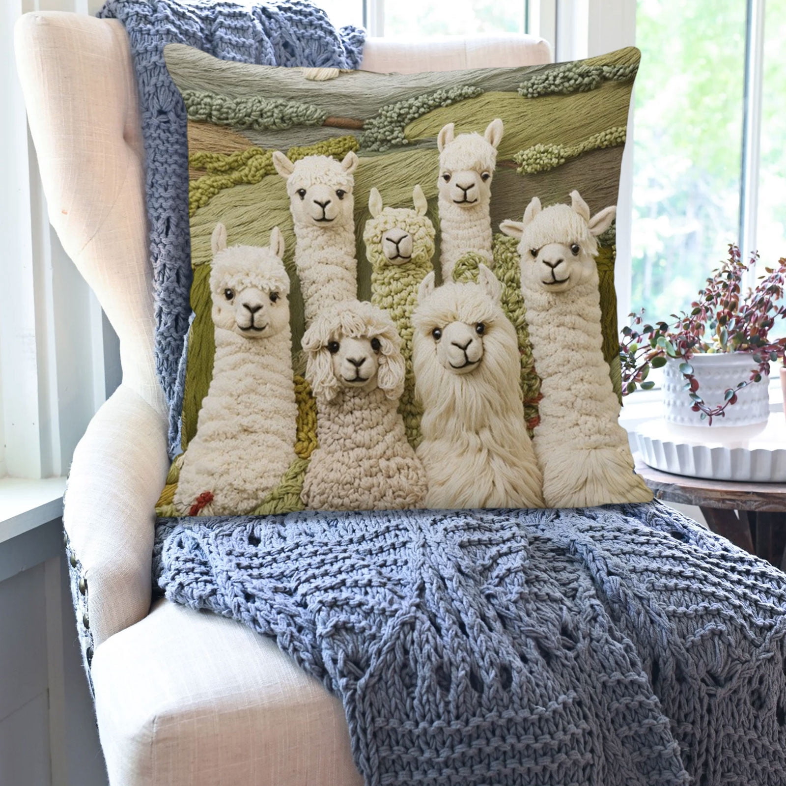 Picture of HCBY Christmas Winter Soft Cozy Pillow Covers, 17.7x17.7 Inches, Cute ...