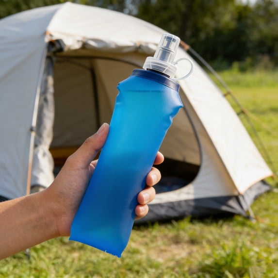 HCBY Collapsible Soft Water Bottle 500ml for Running Cycling Hydration