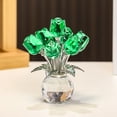 thumbnail image 1 of HCBY Crystal Glass Rose Bouquet, Transparent Eternal Rose Decor for Home Table Centerpiece, Sparkling Romantic Gift for Valentine's Day Anniversary (Green,4.33"x3.35"), 1 of 7