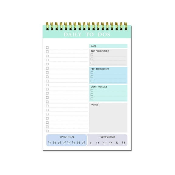 HCBY Daily To-Do List Notepad, Undated Task Planner & Organizer for Work & School – 60 Sheets with PVC Cover, Productivity Notebook(Mint Green,8.2"x5.8")