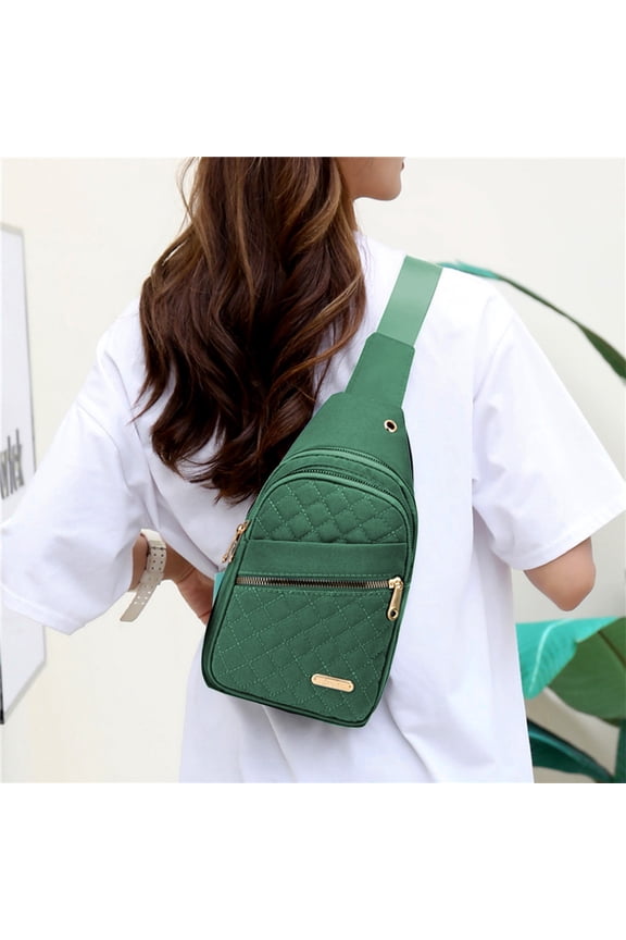 Diamond Embroidery Backpack for Women, Waterproof Crossbody & Shoulder Bag with USB Charging Port, Large Capacity Casual Daypack for Work Travel (Green,11.81"x6.69"x1.96")