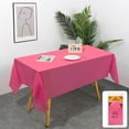 thumbnail image 1 of HCBY Disposable Rectangle Solid Color Tablecloth Plastic, Large Party Table Cover Waterproof and Tear Resistant, Wipe Clean for Events Picnic Wedding Birthday (Dark Pink,72"x54"), 1 of 7