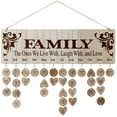 thumbnail image 1 of HCBY Diy Wooden Calendar Plaque Wall Hanging Board with 50 Tags, Wooden Family Birthday Reminder Great for Family Birthday Gift for Home Decoration, 1 of 6