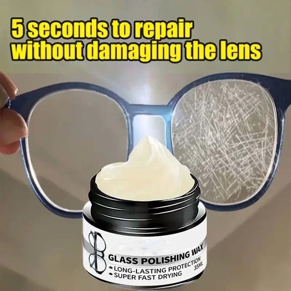HCBY Fast Acting Eyeglass Scratch Remover Paste, Multi-Functional Lens Cleaner With Polishing Action, Clear Optical Repair Kit, Universal Restoration Tool For Glass Camera Watch Phone
