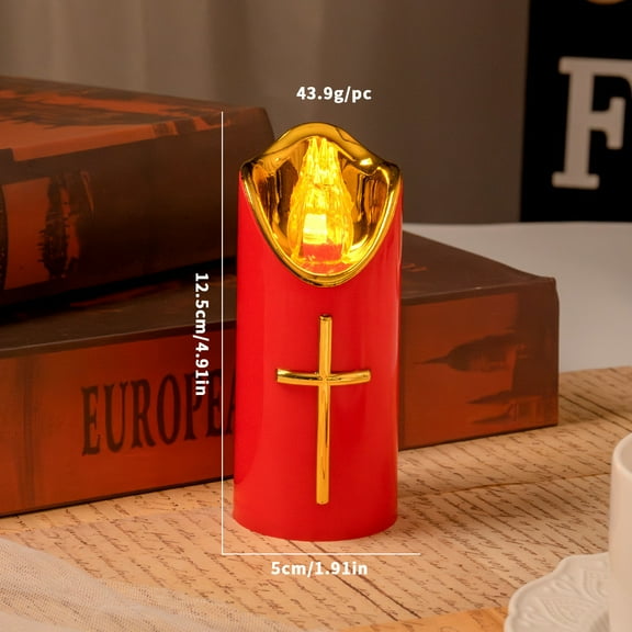 HCBY Flameless LED Grave Candles, Battery Operated Memorial Lights with Flickering Effect for Outdoor Graves, Safe Windproof & Drip-Proof, Reusable Cemetery Candle Lamp