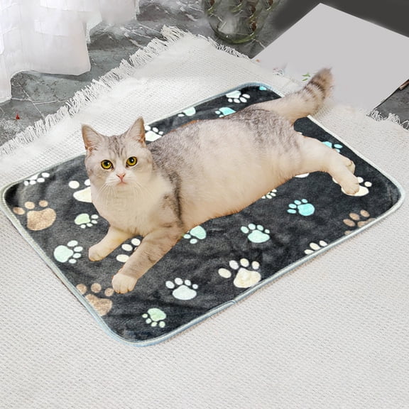 HCBY Flannel Pet Blanket for Small Medium Dogs Cats, Machine Washable & Portable Travel Cushion Mat, All Season Soft Bed Mat for Carriers (Gray,15.75"x23.62")