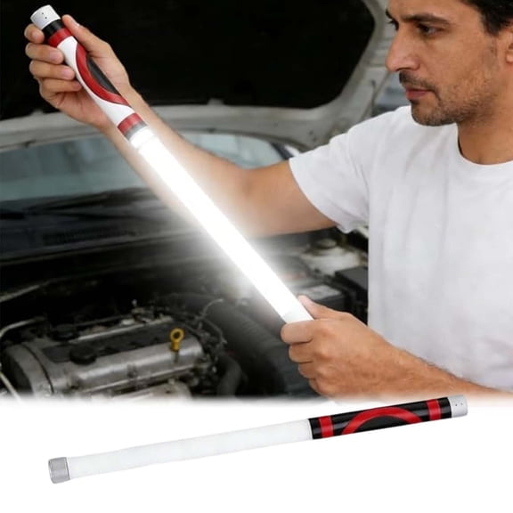 HCBY Flexible LED Work Light, Rechargeable 12" Mechanical Flashlight Stick, Hands-Free Auto Repair Lamp, Bright Adjustable Light for Garage, Car & Plumbing Repairs