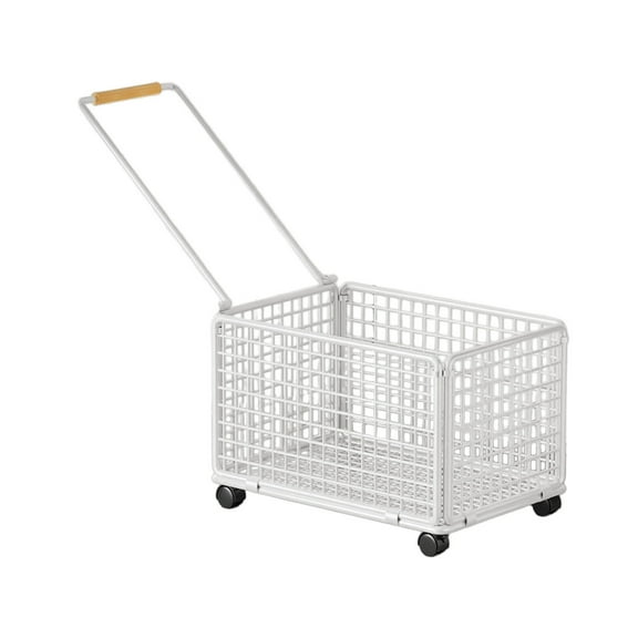 HCBY Foldable Iron Laundry Basket White Open Top Dirty Clothes Storage Bin for Bathroom Bedroom Blanket Toy Organization