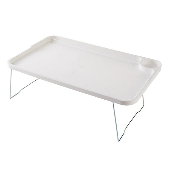 HCBY Foldable Laptop Bed Table Multi-Function Lap Bed Tray Table, Tray Dining Table, for Bed/Couch/Sofa (White)