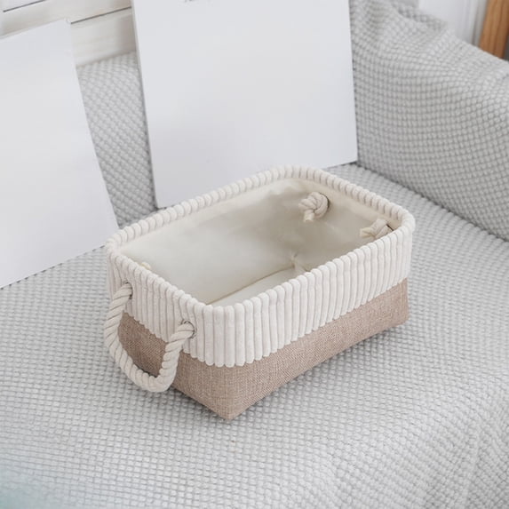 HCBY Foldable Storage Basket, 8x12x5 Inch Large Capacity, Fabric Clothes Toy Organizer, Collapsible Laundry Hamper 