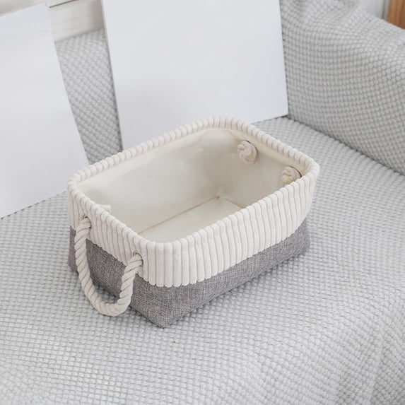 HCBY Foldable Storage Basket, 8x12x5 Inch Large Capacity, Fabric Clothes Toy Organizer, Collapsible Laundry Hamper 