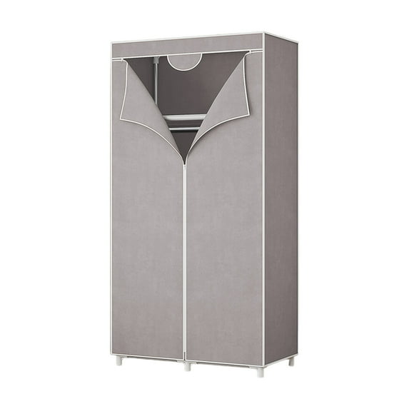 HCBY Portable Closet Wardrobe with Fabric Cover Metal Frame Storage for Room Bedroom Apartment