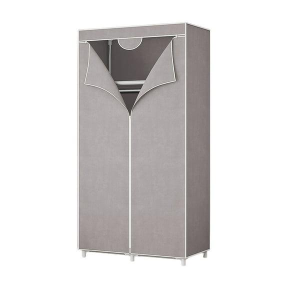 HCBY Portable Closet Wardrobe with Fabric Cover Metal Frame Storage for Room Bedroom Apartment