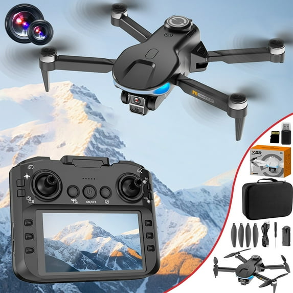 HCBY GPS Drone with 4.3-Inch Screen Remote - 22-Min Flight Time, 1080P Camera, Obstacle Avoidance for Teens/Ages 14+ (2.4G, Brushless Motor, 3 Speeds)