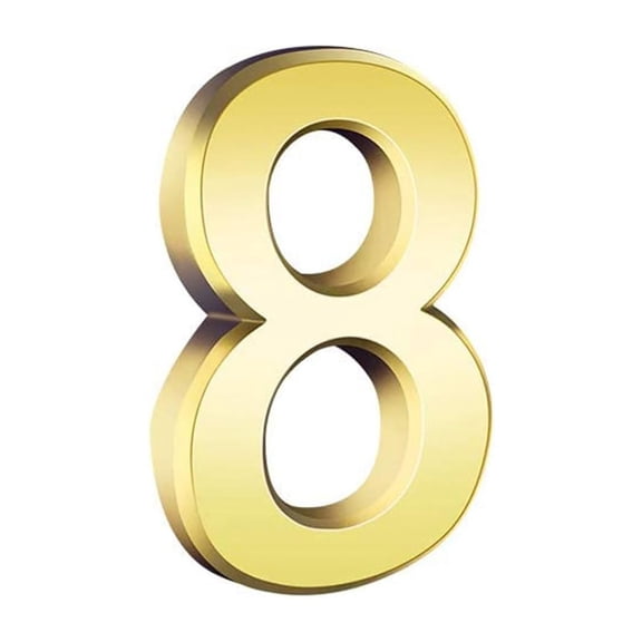 HCBY Gold Metal House Numbers, Self-adhesive Mailbox Digits, Weatherproof Anti-rust Address Signs, Floating Shadow Numerals for Indoor and Outdoor Use