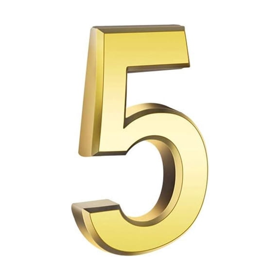 HCBY Gold Metal House Numbers, Self-adhesive Mailbox Digits, Weatherproof Anti-rust Address Signs, Floating Shadow Numerals for Indoor and Outdoor Use