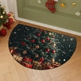 thumbnail image 1 of HCBY Half Circle Christmas Doormat Outdoor 24'' x 16'' Welcome Mat Doormat for Front Door Porch Entryway Entrance Shoe Floor Mats Rug Indoor Outdoor Xmas Rugs Winter Scene Holiday Home Decor, 1 of 6