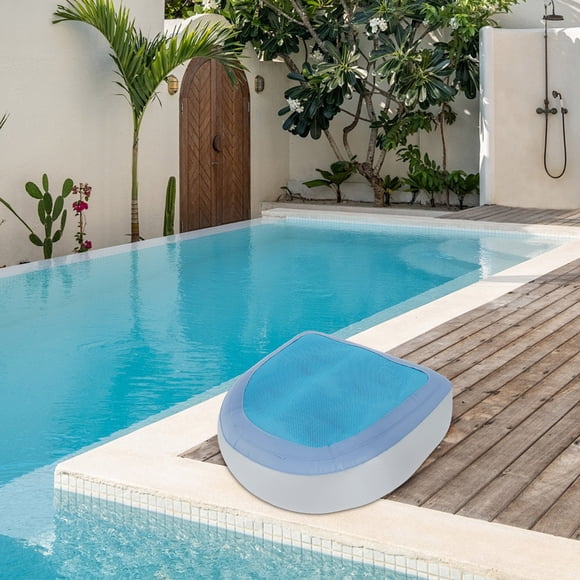 HCBY Hot Tub Seat Inflatable Bathtub Booster, Adult Kids Bath Seat with Suction Cup Grips, Mesh Cushioned Riser for Safety and Comfort, Portable Spa Mat (Blue,18.5"x14.5"x5.91")