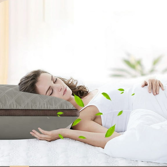 HCBY Hotel Grade Velvet Pillow Insert, High Resilience Down Alternative Pillow for Back Side Stomach Sleepers, 3-Layer Stitching (Gray,16.53"x27.55")