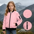 thumbnail image 1 of HCBY Kids Bomber Jacket Baseball Collar Full Zip Windbreaker with Pockets, Lightweight Water-Resistant Windproof Outerwear Coat for Boys Girls Fall Winter, 1 of 9
