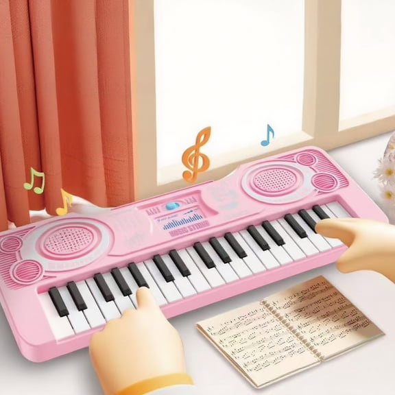 HCBY Kids Electronic Keyboard, 37-Key Children Piano Toy, Multi-Function Educational Organ for Toddlers, Plastic Music Instrument for Home Learning