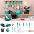 thumbnail image 1 of HCBY Kids Play Kitchen Set with Pretend Cutting Food, Safe Plastic Cookware Dishes Playset, Realistic Simulation Educational Toy, Interactive Role Play Cooking Toy for Toddlers Boys Girls, 1 of 7