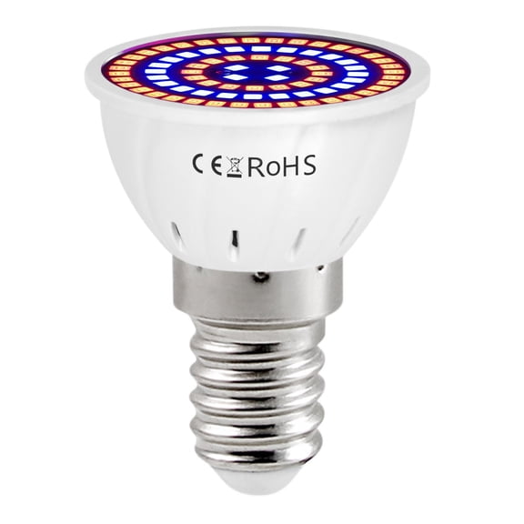 HCBY LED Lamp E14, 48 LED Red Blue Spectral, Growth Cup Light, Promotes Flowering Vegetables, Plug and Play for Desktop Shelf